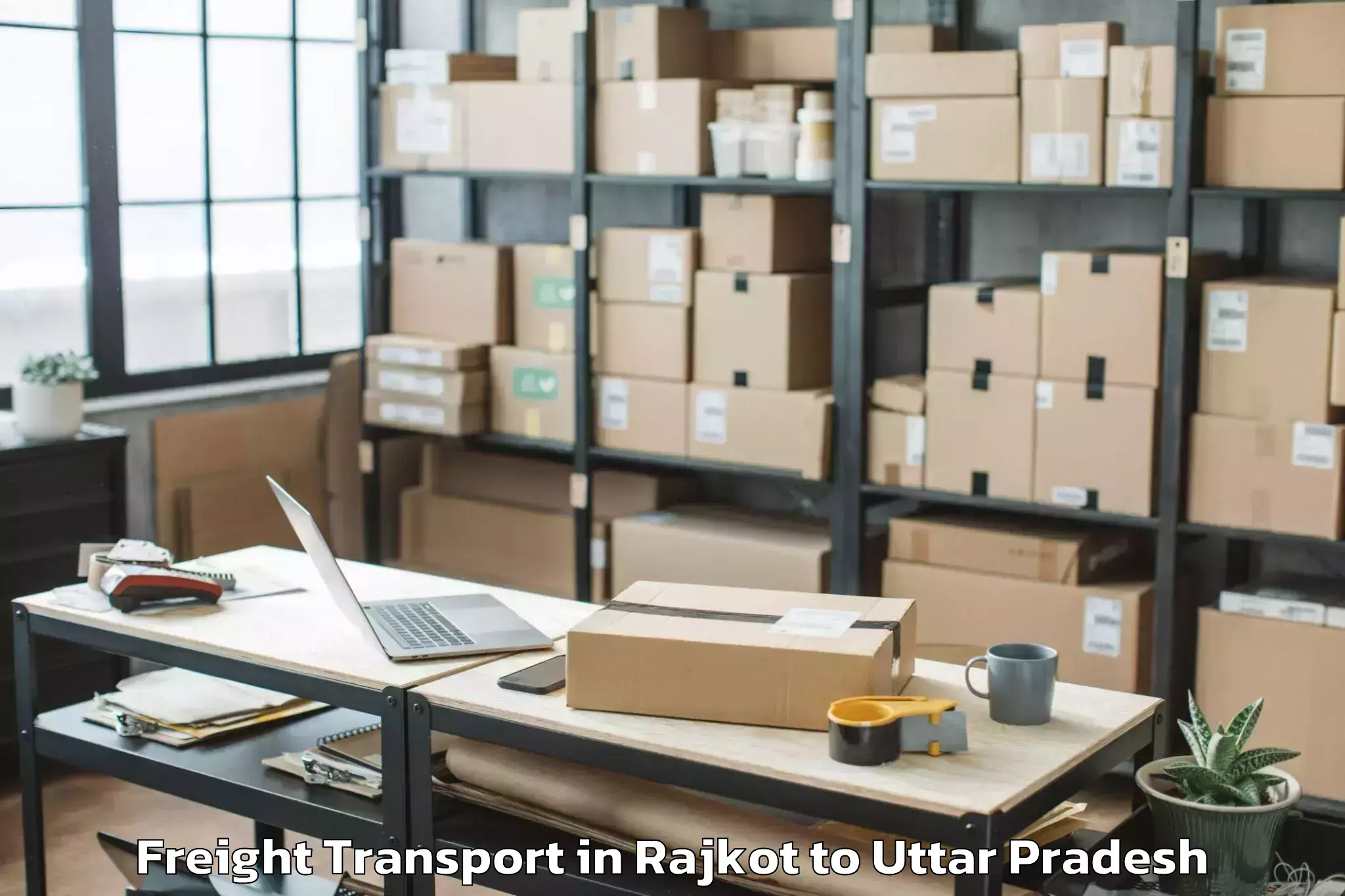 Quality Rajkot to Phoenix United Mall Bareily Freight Transport